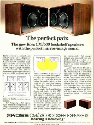 KOSS CM/530 vintage advert